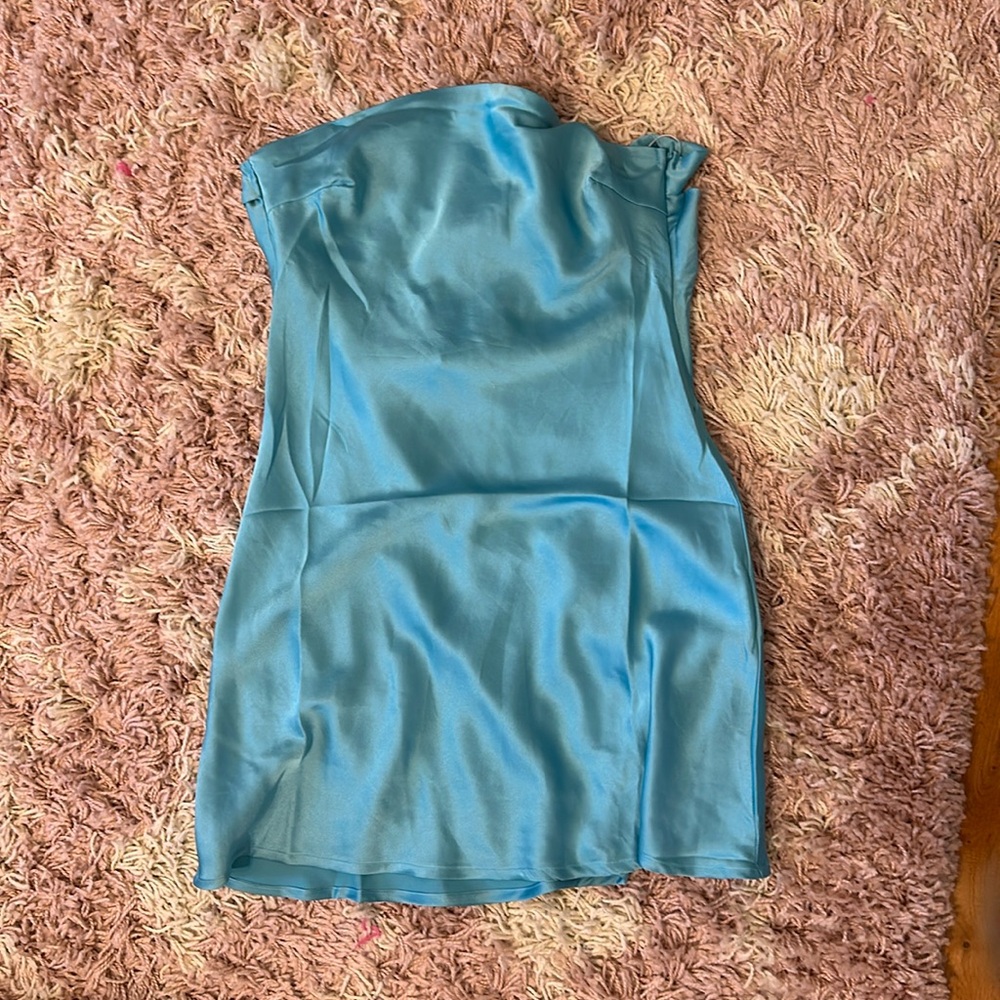 Hello Molly satin blue mini dress